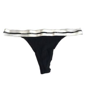 Victoria’s Secret black and white classic thong panty size small